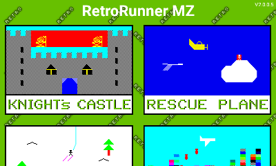 RetroRunner MZ Game selection screen